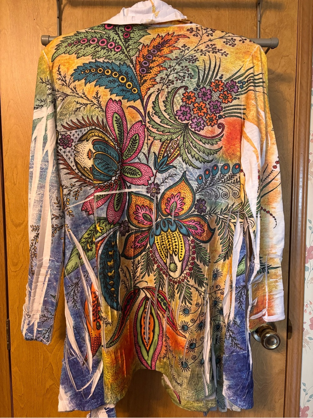 Multi-Color Open Front Women's Cardigan - Picture 4 of 6